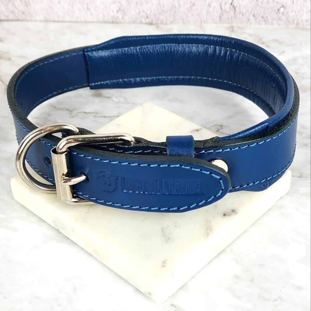DOG COLLAR - PADDED GENUINE LEATHER